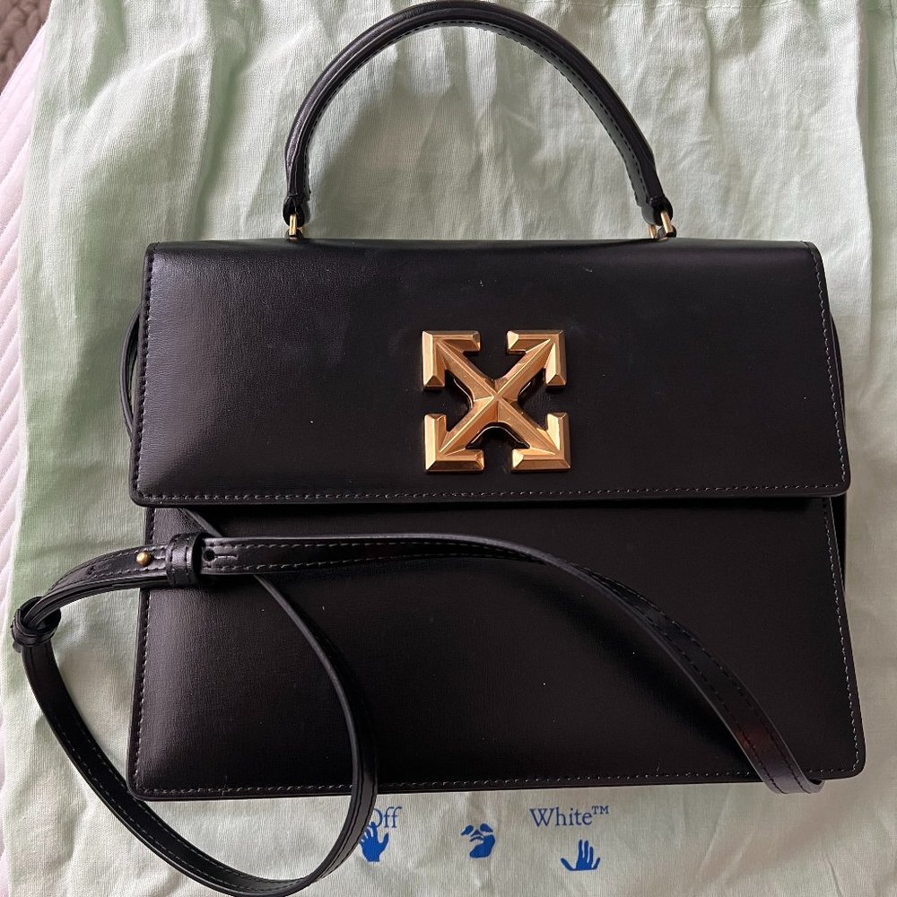 Off-White Twist Jitney 2.8 Hand Bag Black - EUC